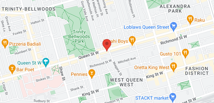 map of 843 QUEEN ST W
